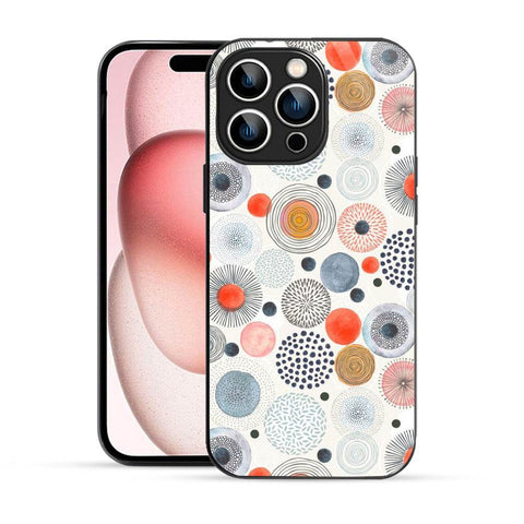 Bornstud Multicolor Circles Doodle  Mobile Cover for iPhone 15 Pro – Vibrant Elegance with Premium Protection - Bornstud