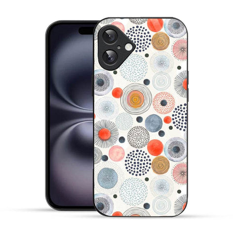 Bornstud Multicolor Circles Doodle  Mobile Cover for iPhone 16 – Vibrant Elegance with Premium Protection - Bornstud
