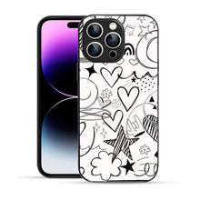 Bornstud Hand Drawn Heart Doodle Mobile Cover for iPhone 14 Pro – Vibrant Elegance with Premium Protection - Bornstud