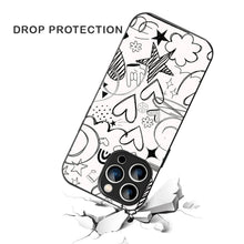 Bornstud Hand Drawn Heart Doodle Mobile Cover for iPhone 14 Pro – Vibrant Elegance with Premium Protection - Bornstud