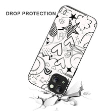 Bornstud Hand Drawn Heart Doodle Mobile Cover for iPhone 15 Plus – Vibrant Elegance with Premium Protection - Bornstud