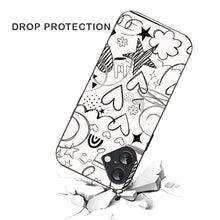 Bornstud Hand Drawn Heart Doodle Mobile Cover for iPhone 16 – Vibrant Elegance with Premium Protection - Bornstud
