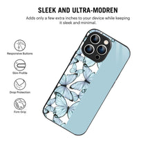 Bornstud Aesthetic Blue Butterfly Mobile Cover for iPhone 14 Pro Max – Vibrant Elegance with Premium Protection - Bornstud