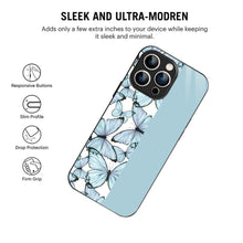 Bornstud Aesthetic Blue Butterfly Mobile Cover for iPhone 16 Pro – Vibrant Elegance with Premium Protection - Bornstud