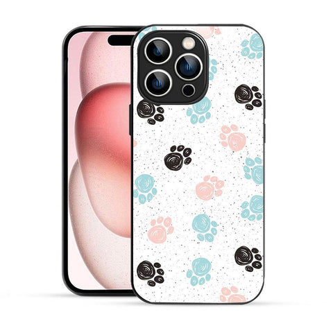 Bornstud Dog Paw Prints Mobile Cover for iPhone 15 Pro Max – Vibrant Elegance with Premium Protection - Bornstud