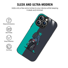 Bornstud Biker with Backpack  Mobile Cover for iPhone 14 Pro – Vibrant Elegance with Premium Protection - Bornstud