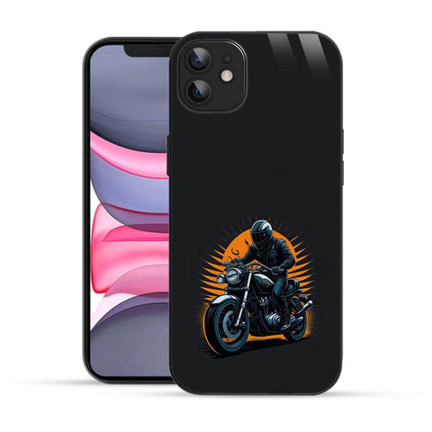 Bornstud Classic Motorcycle Rider Sunset  Mobile Cover for iPhone 11 – Vibrant Elegance with Premium Protection - Bornstud
