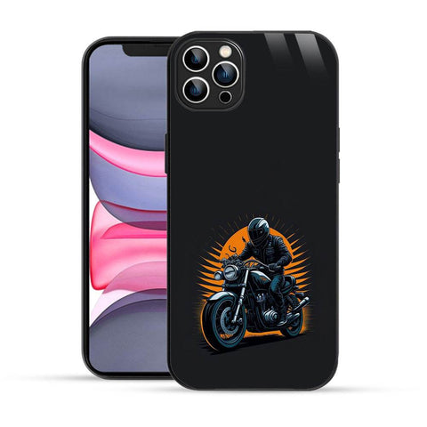 Bornstud Classic Motorcycle Rider Sunset  Mobile Cover for iPhone 12 Pro – Vibrant Elegance with Premium Protection - Bornstud