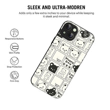 Bornstud Bear Grid Printed Case for iPhone 14 Plus
