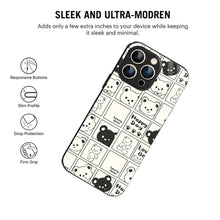 Bornstud Bear Grid Printed Case for iPhone 15 Pro Max