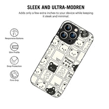 Bornstud Bear Grid Printed Case for iPhone 16 Pro
