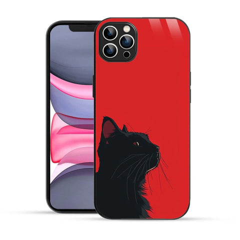 Bornstud Red Black Cat Printed Case for iPhone 12 Pro