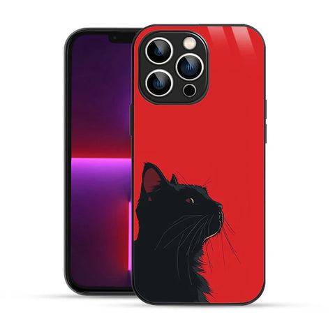 Bornstud Red Black Cat Printed Case for iPhone 13 Pro