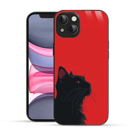 Bornstud Red Black Cat Printed Case for iPhone 14 Plus
