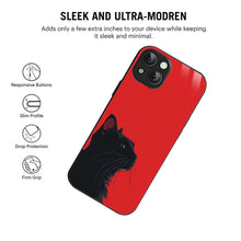 Bornstud Red Black Cat Printed Case for iPhone 15