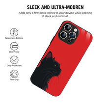 Bornstud Red Black Cat Printed Case for iPhone 15 Pro Max
