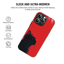 Bornstud Red Black Cat Printed Case for iPhone 16 Pro