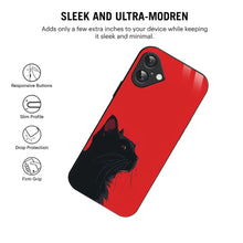 Bornstud Red Black Cat Printed Case for iPhone 16