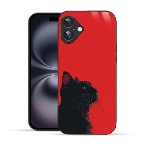 Bornstud Red Black Cat Printed Case for iPhone 16 Plus