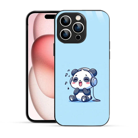 Bornstud Music Lover Panda Printed Case for iPhone 15 Pro