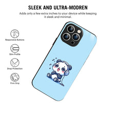 Bornstud Music Lover Panda Printed Case for iPhone 15 Pro