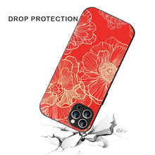 Bornstud Bold Floral Printed Case for iPhone 12 Pro Red & Golden