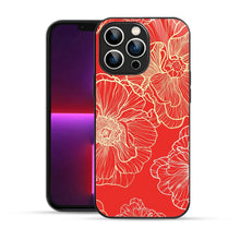 Bornstud Bold Floral Printed Case for iPhone 13 Pro Red & Golden