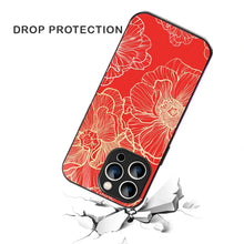 Bornstud Bold Floral Printed Case for iPhone 13 Pro Red & Golden