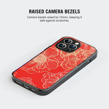 Bornstud Bold Floral Printed Case for iPhone 13 Pro Red & Golden