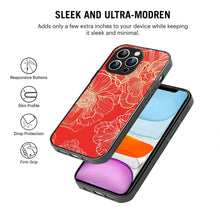 Bornstud Bold Floral Printed Case for iPhone 13 Pro Red & Golden