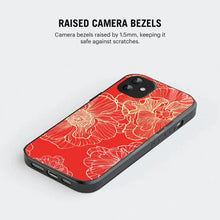 Bornstud Bold Floral Printed Case for iPhone 11 Red & Golden