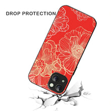 Bornstud Bold Floral Printed Case for iPhone 15 Red & Golden