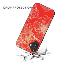Bornstud Bold Floral Printed Case for iPhone 16 Plus Red & Golden
