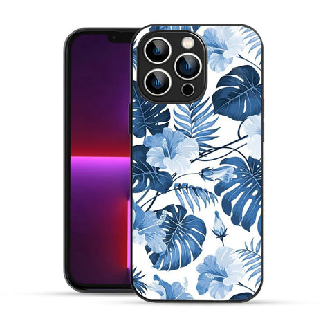 Bornstud Tropical Hibiscus Printed Case for iPhone 13 Pro Blue