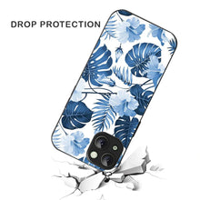 Bornstud Tropical Hibiscus Printed Case for iPhone 15 Blue