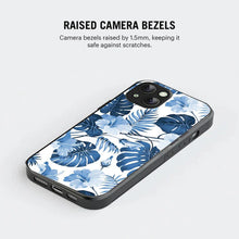 Bornstud Tropical Hibiscus Printed Case for iPhone 15 Blue