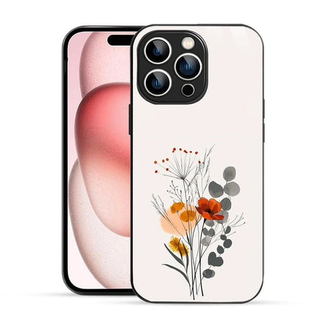 Bornstud Minimal Floral Printed Case for iPhone 15 Pro