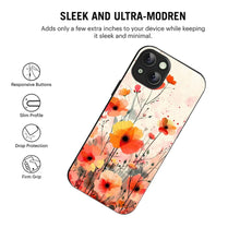 Bornstud Blooming Poppy Floral Printed Case for iPhone 14 orange