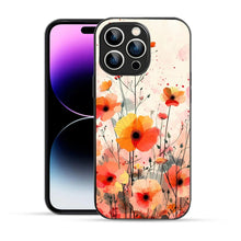 Bornstud Blooming Poppy Floral Printed Case for iPhone 14 Pro Max orange