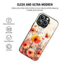 Bornstud Blooming Poppy Floral Printed Case for iPhone 14 Pro Max orange