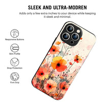 Bornstud Blooming Poppy Floral Printed Case for iPhone 15 Pro orange