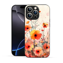 Bornstud Blooming Poppy Floral Printed Case for iPhone 16 Pro orange