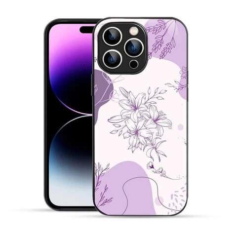 Bornstud Lavender Blossom Printed Case for iPhone 14 Pro purple