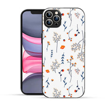 Bornstud Autumn Floral Sketch Printed Case for iPhone 12 Pro Blue & Orange