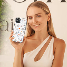 Bornstud Autumn Floral Sketch Printed Case for iPhone 12 Pro Blue & Orange
