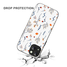 Bornstud Autumn Floral Sketch Printed Case for iPhone 14 Blue & Orange