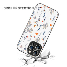 Bornstud Autumn Floral Sketch Printed Case for iPhone 14 Pro Blue & Orange