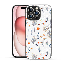 Bornstud Autumn Floral Sketch Printed Case for iPhone 15 Pro Blue & Orange