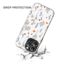 Bornstud Autumn Floral Sketch Printed Case for iPhone 15 Pro Blue & Orange
