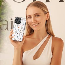 Bornstud Autumn Floral Sketch Printed Case for iPhone 15 Pro Blue & Orange